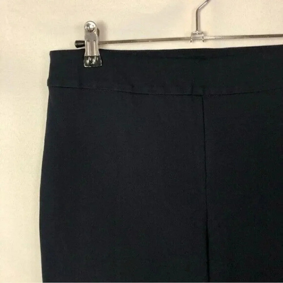 Lafayette 148 Navy Blue Pull On Straight Leg Crepe Pants 12 - Picture 3 of 4